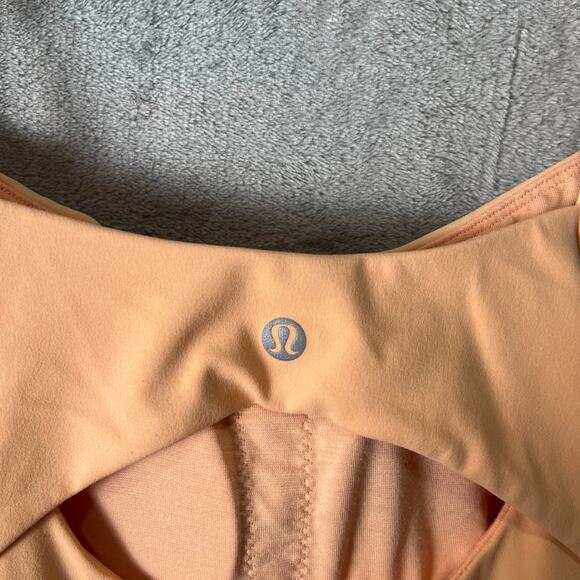Lululemon Align Cami Strap Dress Peach Bellini Size 4 Bra Shelf Liner Shorts - Picture 4 of 5